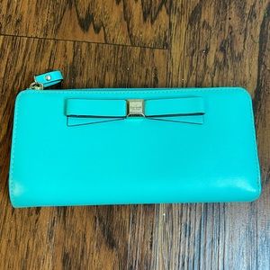 Kate Spade Blue Wallet with Bow Detail